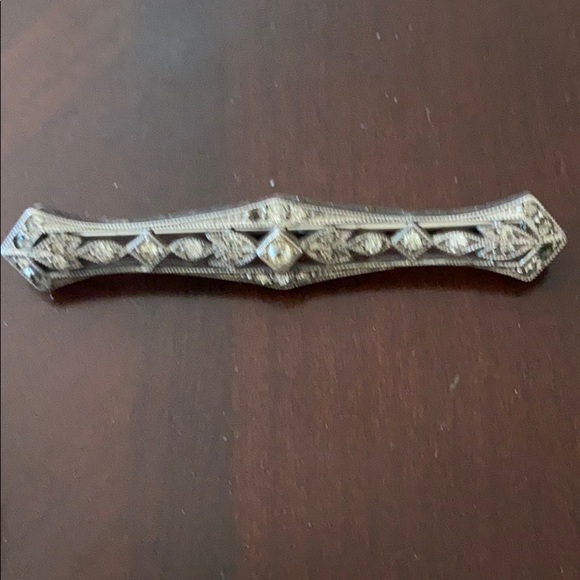 Silver antique sleeve cuffs, ring ,brooch, 2 pins - Picture 6 of 8